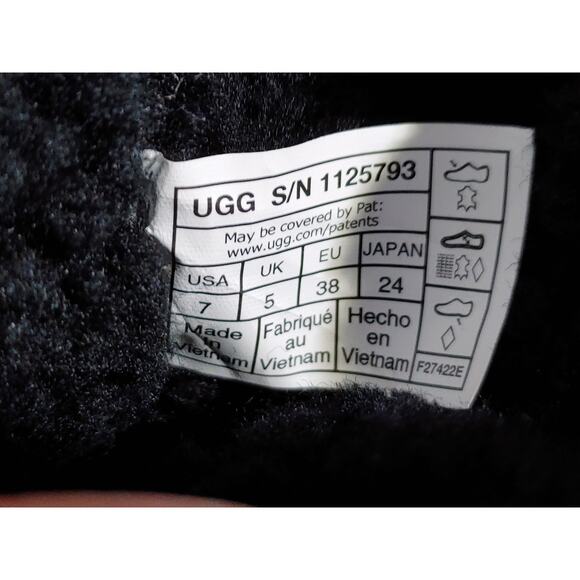 UGG MIKA Black Suede Sheepskin Leather Sneaker Ankle Snow Boots Womens US 7 - Picture 8 of 9